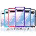 Wholesale Galaxy S10 5G Clear Dual Defense Hybrid Case (Red)